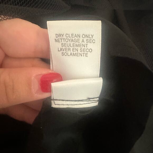 BCBGMAXAZRIA Black Thin Strap Tulle Skirt Satin Cocktail Midi Dress Size 6 Gala - Picture 6 of 7